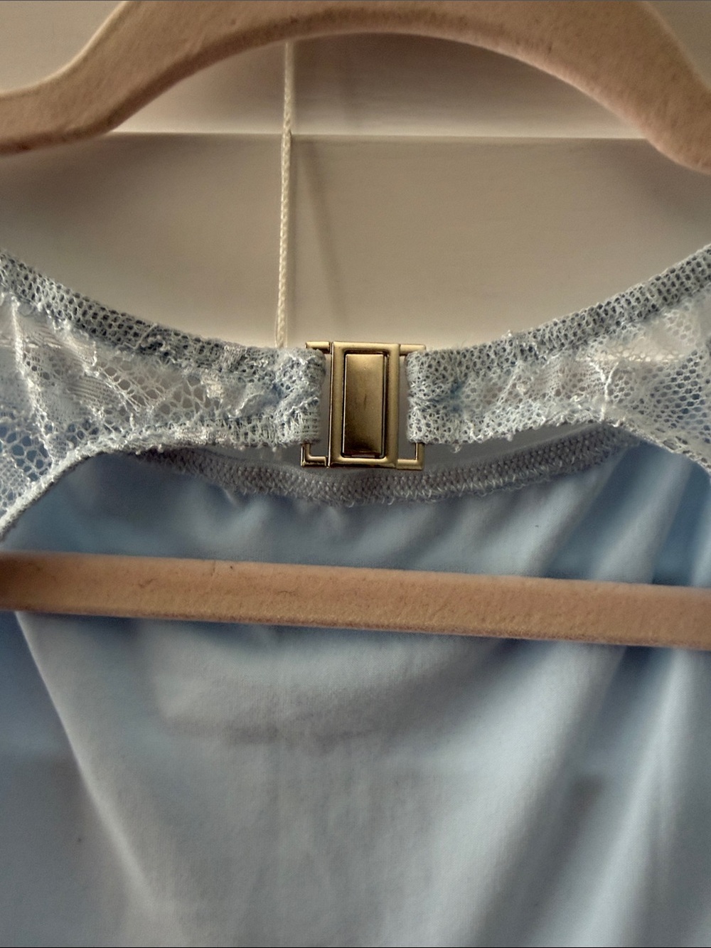Pale Blue Backless Lace Maxi Dress - Picture 5 of 8